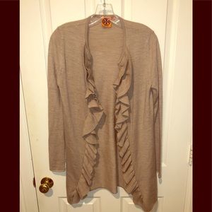 Tory Burch S ruffle front cardigan